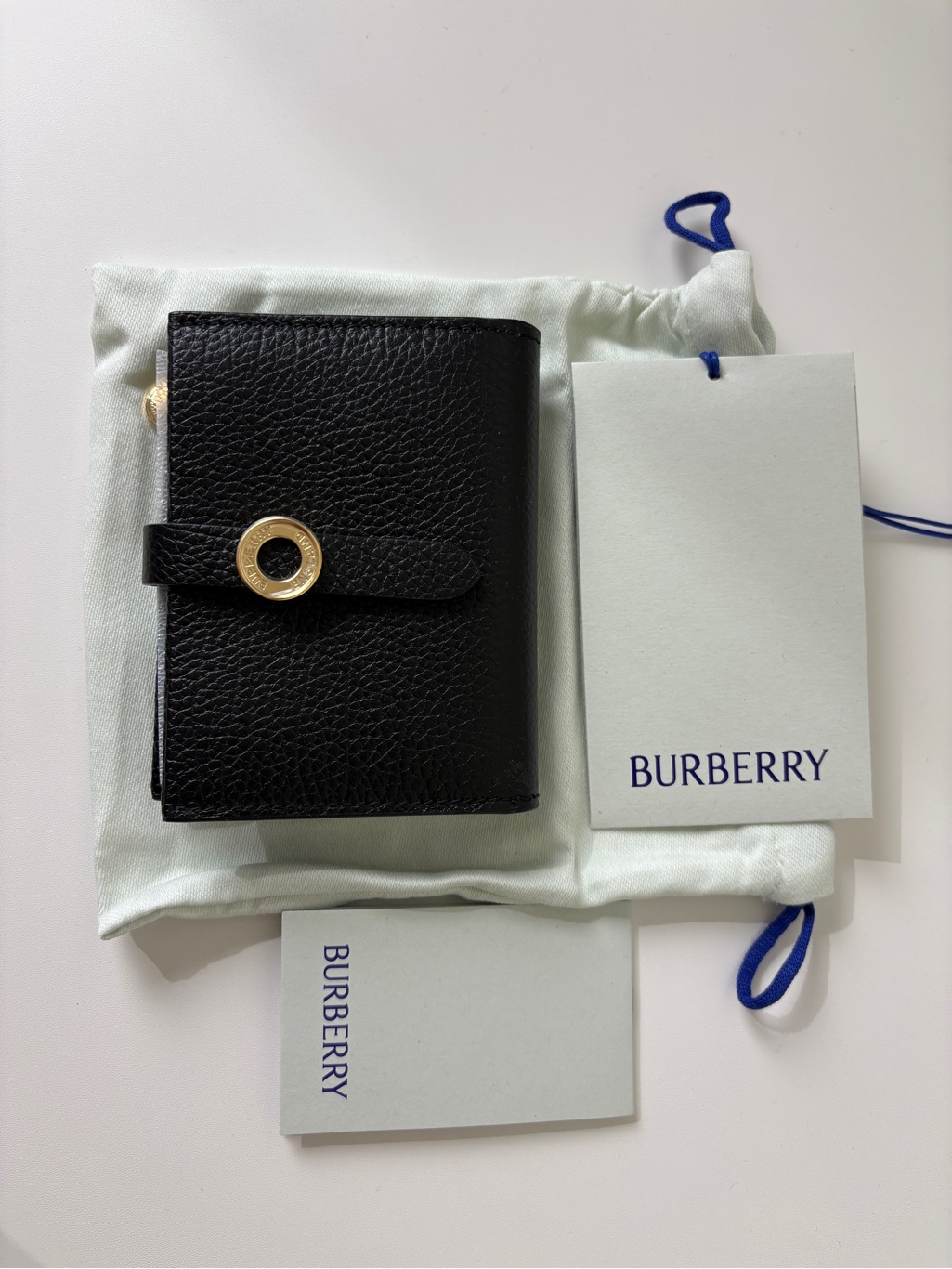 Burberry Black Leather Compact Wallet/Card Wallet